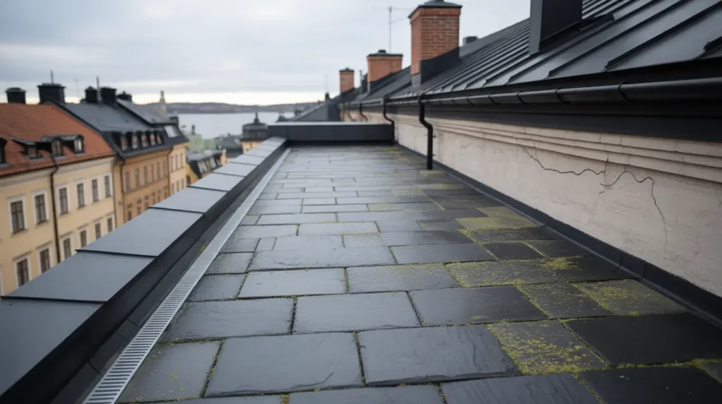 skifferl ggning p takterrass i s dermalm stockholm
