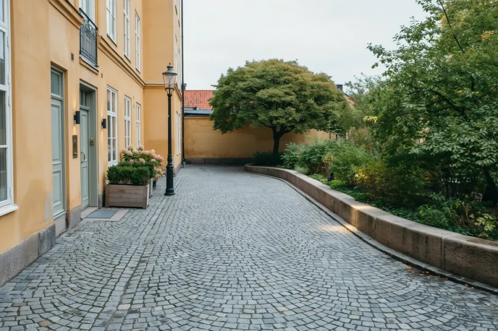 renoverad innerg rd med kullersten och kantst d i s dermalm